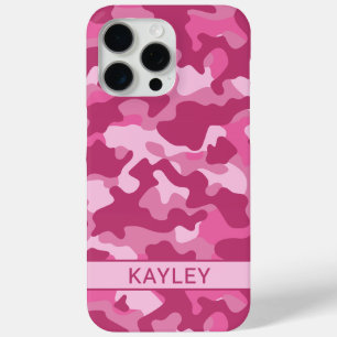 Pink Camouflage Personalized iPhone 15 Pro Max Case