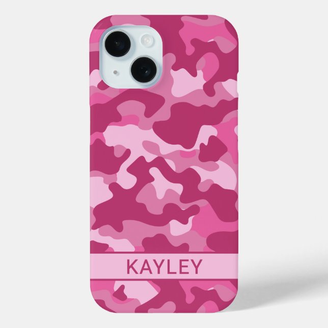 Pink Camouflage Personalized Case-Mate iPhone Case (Back)