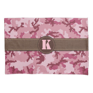 Pink camouflage pillowcase