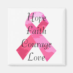 Pink Camouflage Ribbon Faith Magnet