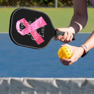 Pink Camouflage Ribbon Faith Pickleball Paddle