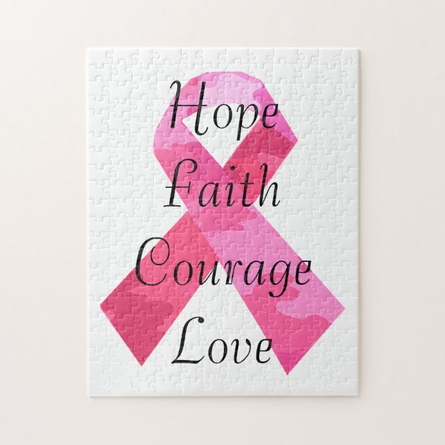 Pink Camouflage Ribbon Faith Puzzle (Vertical)