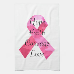 Pink Camouflage Ribbon Faith Towel