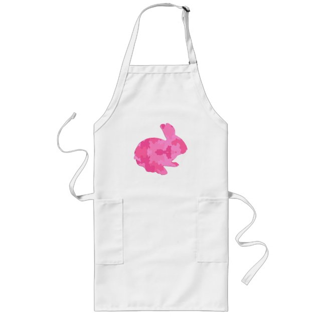 Pink Camouflage Silhouette Easter Bunny Apron (Front)