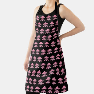 Pink Camouflage Skull And Crossbones Apron