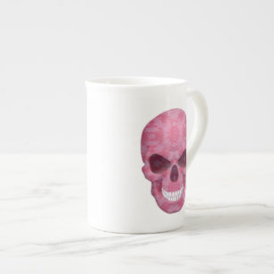 Pink Camouflage Skull Bone China Mug