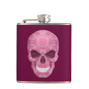 Pink Camouflage Skull Flask