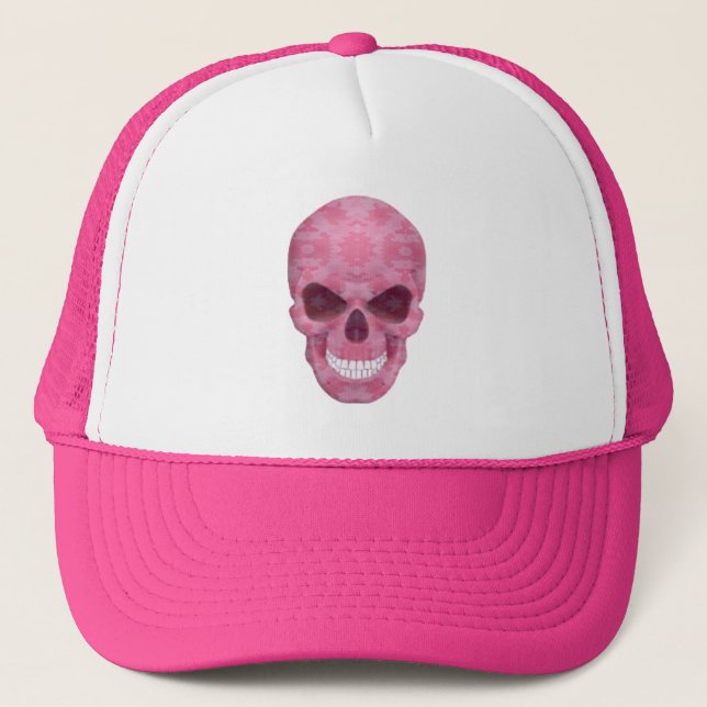 Pink Camouflage Skull Hat (Front)