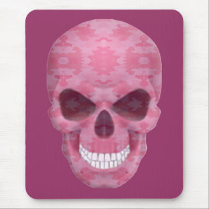 Pink Camouflage Skull Mouse Pad