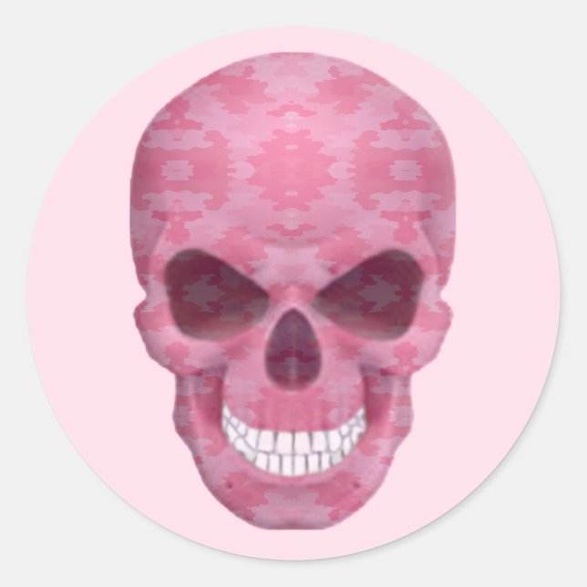 Pink Camouflage Skull Stickers (Front)