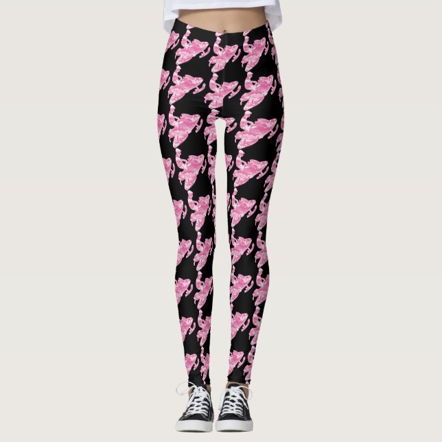 Pink Camouflage Snowmobile Leggings (Front)