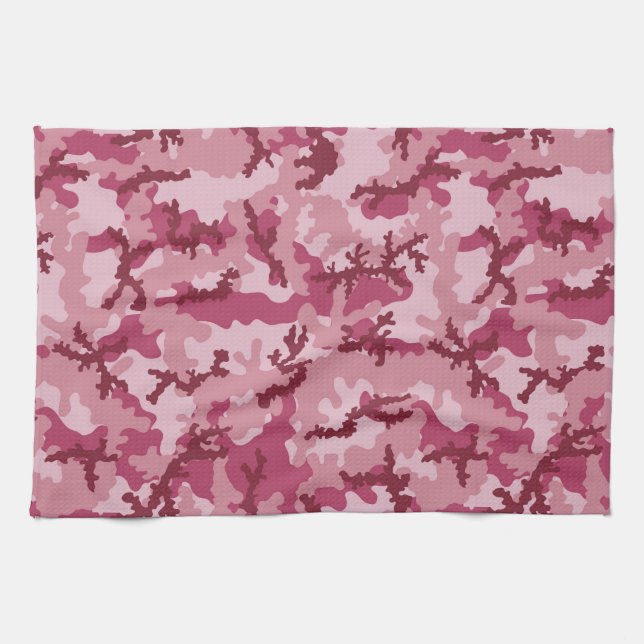Pink camouflage tea towel (Horizontal)