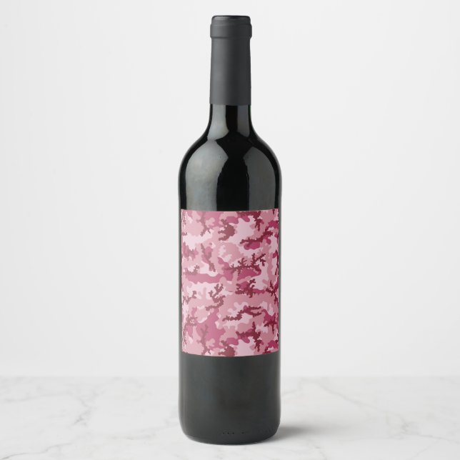 Pink camouflage wine label (Front)