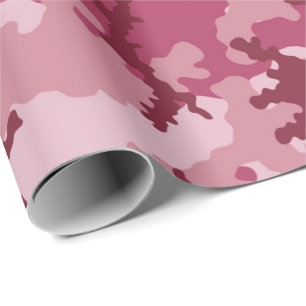 Pink camouflage wrapping paper