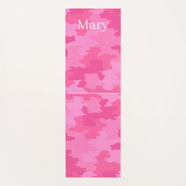 Pink Camouflage Yoga Mat (Front)