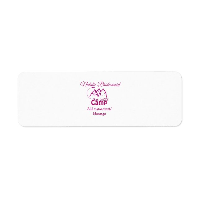Pink camp bridesmaid add name date year bacheloret (Front)