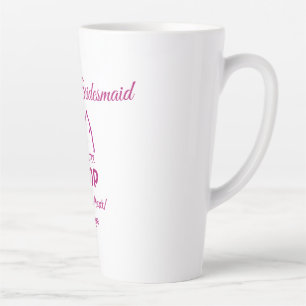 Pink camp bridesmaid add name date year bacheloret latte mug