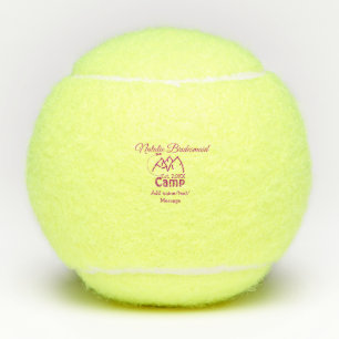 Pink camp bridesmaid add name date year bacheloret tennis balls
