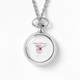 Pink camp bridesmaid add name date year bacheloret watch