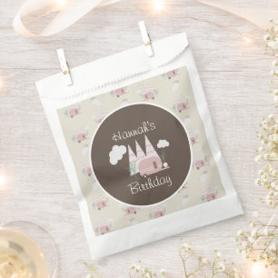 Pink Camper Camping Birthday Party Favour Bags