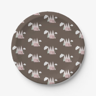 Pink Camper Camping Birthday Party Paper Plate