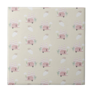 Pink Camper Earthy Pattern Tile