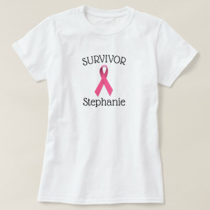 Pink Cancer Survivor Ribbon T-Shirt