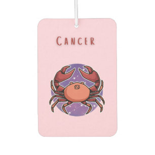 Pink Cancer, zodiac, star sign print Car Air Freshener