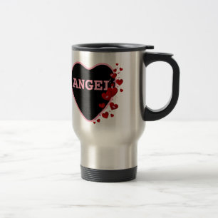 Pink Candy Angel Heart Valentine Design 2 Travel Mug