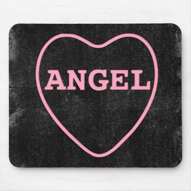 Pink Candy Angel Heart Valentine Design Mouse Mat (Front)