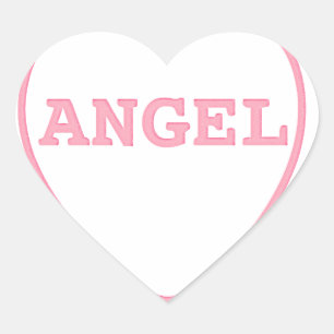 Pink Candy Angel Heart Valentine Design Sticker