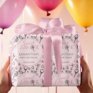 Pink Candy Baby Shower Sweet Little One Wrapping Paper