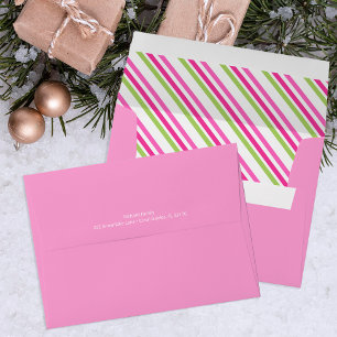 Pink Candy Cane Christmas Baby Shower Envelope