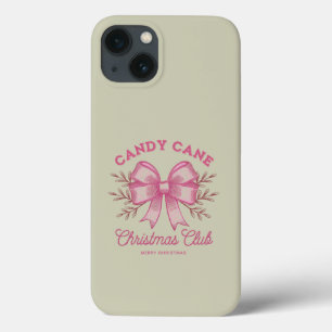 Pink Candy Cane Christmas Club Xmas Season iPhone 13 Case
