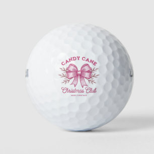 Pink Candy Cane Christmas Club Xmas Season Golf Balls