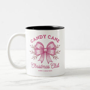 Pink Candy Cane Christmas Club Xmas Season  Two-Tone Coffee Mug