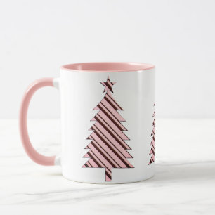 Pink Candy Cane Christmas Tree Mug