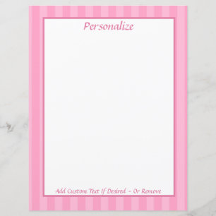 Pink Candy Cane Cute Personalise Stationery Paper