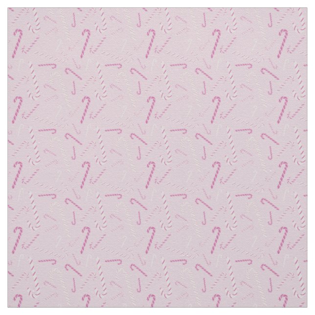 Pink Candy Cane Holiday Cheer Fabric (Swatch)