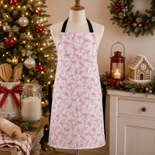 Pink Candy Cane & Snowflake Christmas Apron