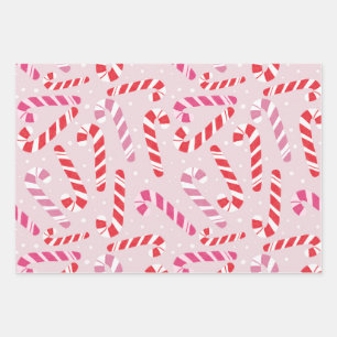 Pink Candy Cane Wrapping Paper