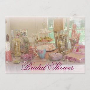 Pink Candy Display Photo Bridal Shower Invitation
