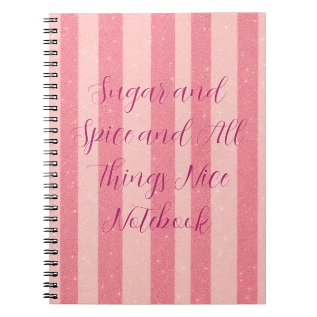 Pink Candy Stripe Notebook (Front)
