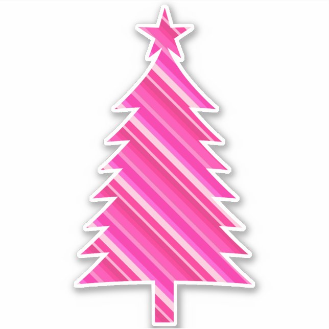 Pink Candy Striped Christmas Tree (Front)