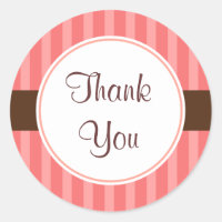 Pink Candy Thank You Stickers