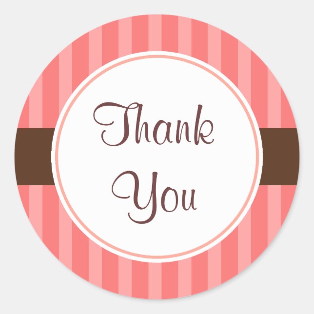 Pink Candy Thank You Stickers (Front)