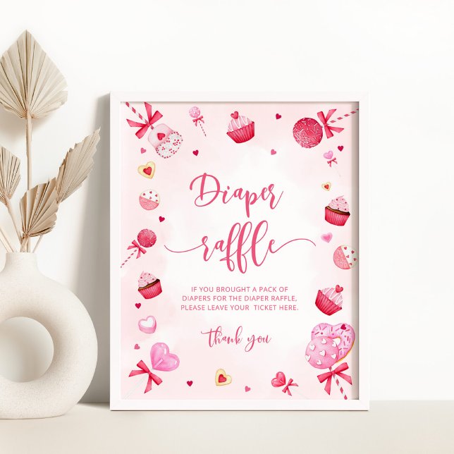 Pink candy Valentines sweetheart Diaper raffle Poster (Creator Uploaded)