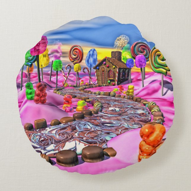 Pink Candyland - Round Cushion (Back)
