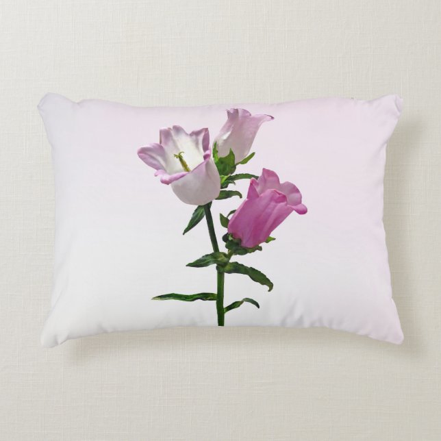 Pink Canterbury Bells Decorative Cushion (Front)