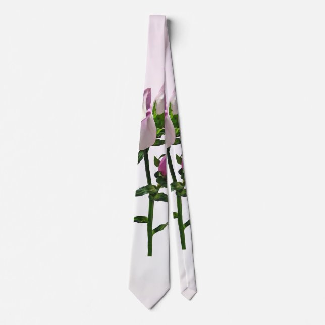 Pink Canterbury Bells Tie (Front)